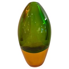 Fabulous Mid Century Flavio Poli Sommerso Art Glass Vase Murano Italy