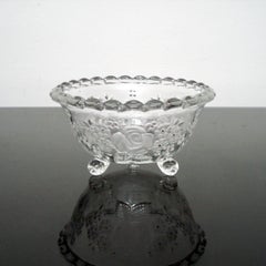Fabulous Mid-Century Glass Bowl Floral Décor with Red Enamel Accents