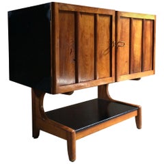 Fabulous Midcentury Drinks Cabinet Cocktail Dry Bar Yew Wood Lacquered, 1950s