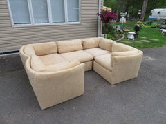 Fabulous Milo Baughman 5 Piece Curved Back Sectional Sofa Mid-Century Modern