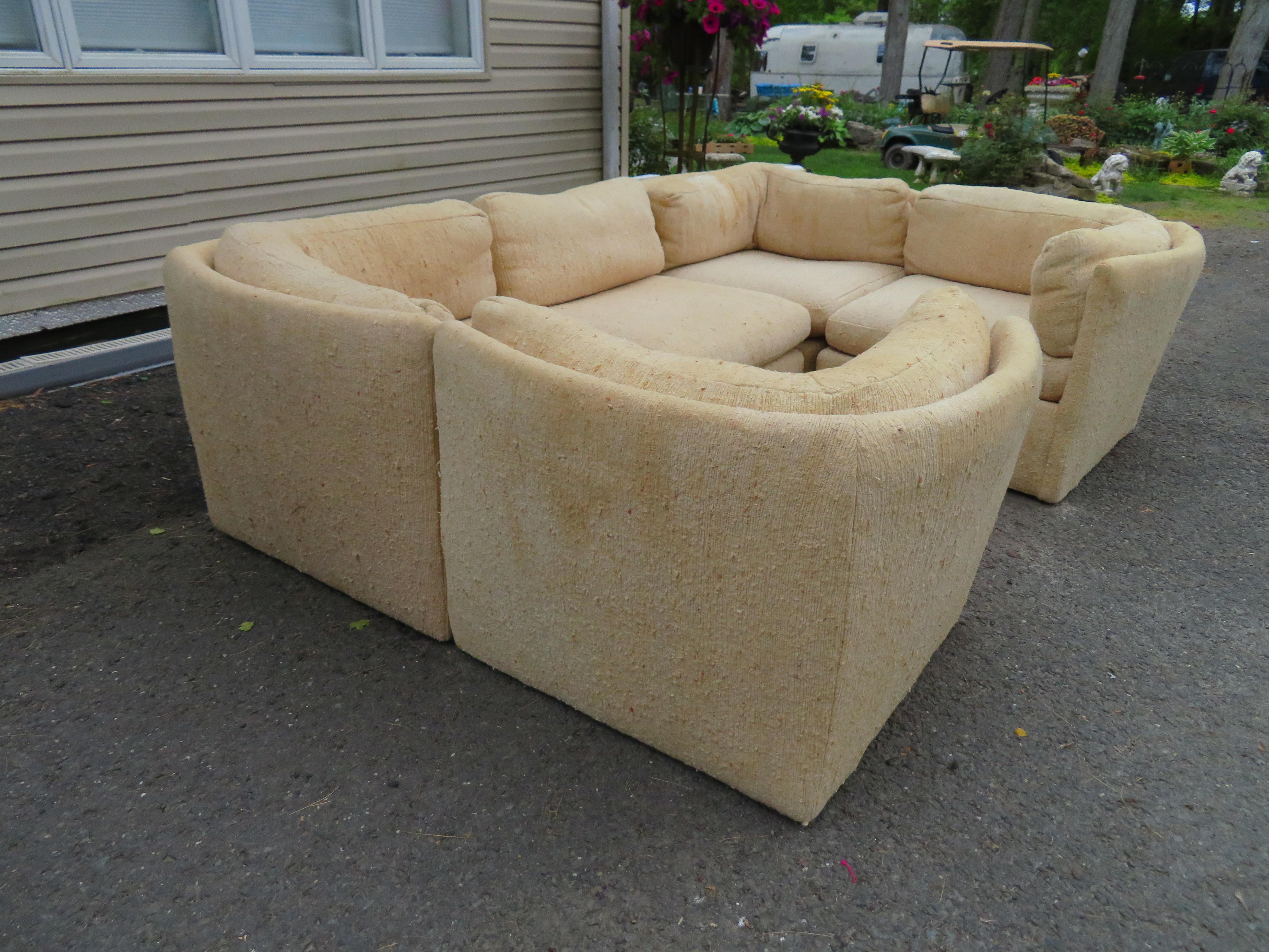 Milo Baughman fabelhaftes 5-teiliges Sofa mit geschwungener Rückenlehne, Mid-Century Modern (amerikanisch) im Angebot