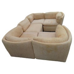 Fabulous Milo Baughman 5 Piece Curved Back Sectional Sofa Mid-Century Modern
