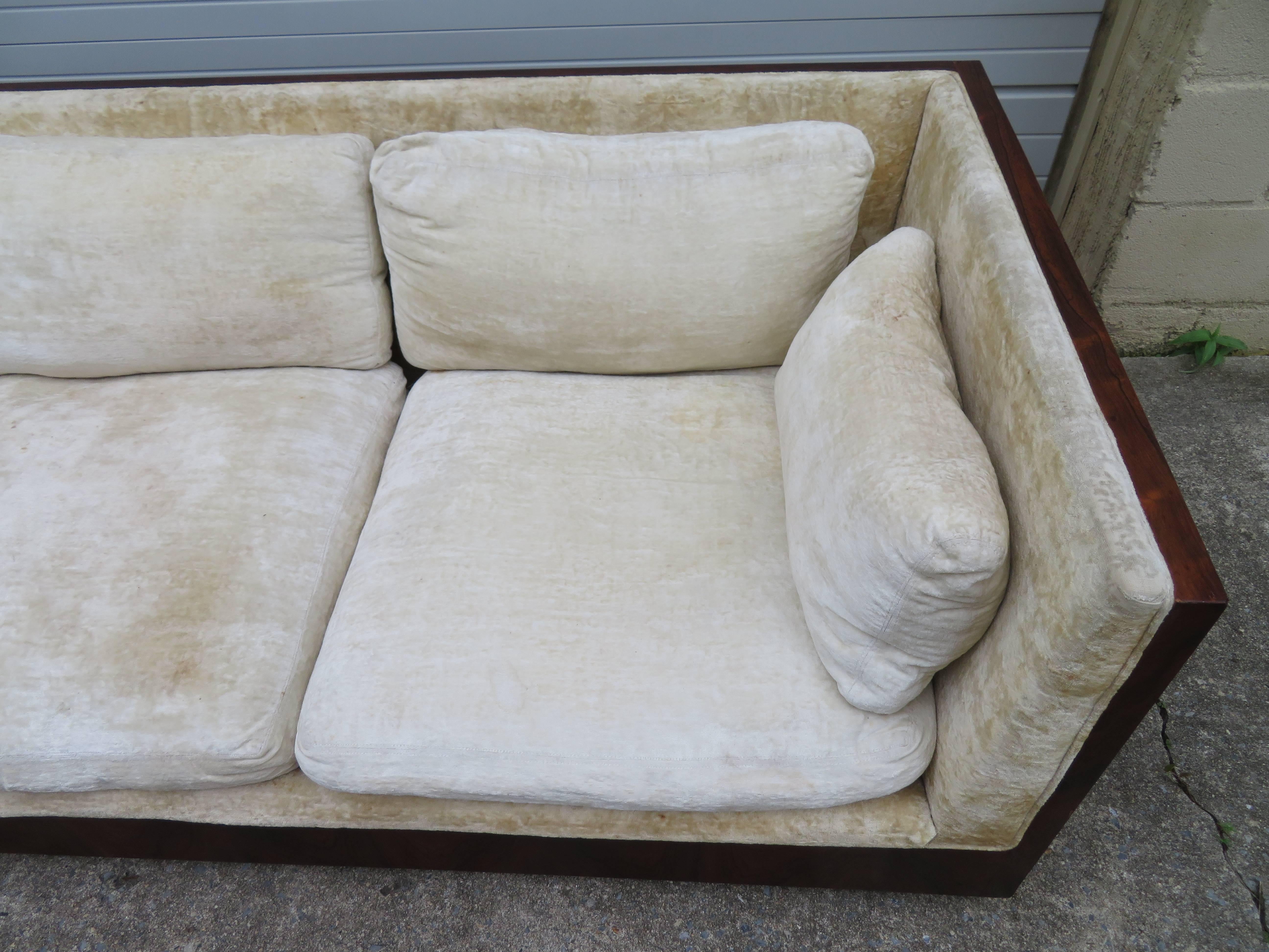 Fabulous Milo Baughman Rosewood Case Sofa Mid-Century Modern 4
