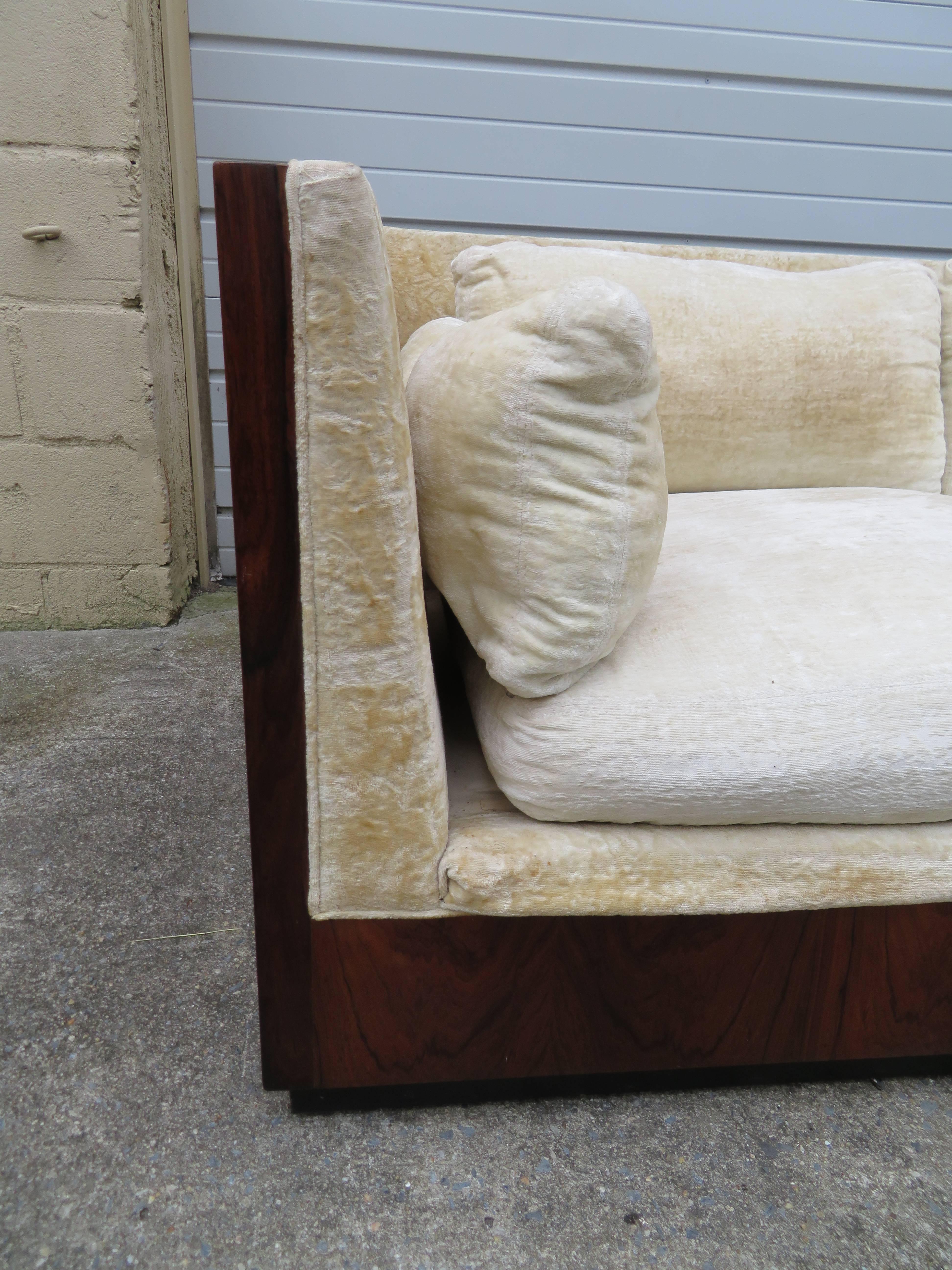 Fabulous Milo Baughman Rosewood Case Sofa Mid-Century Modern 5
