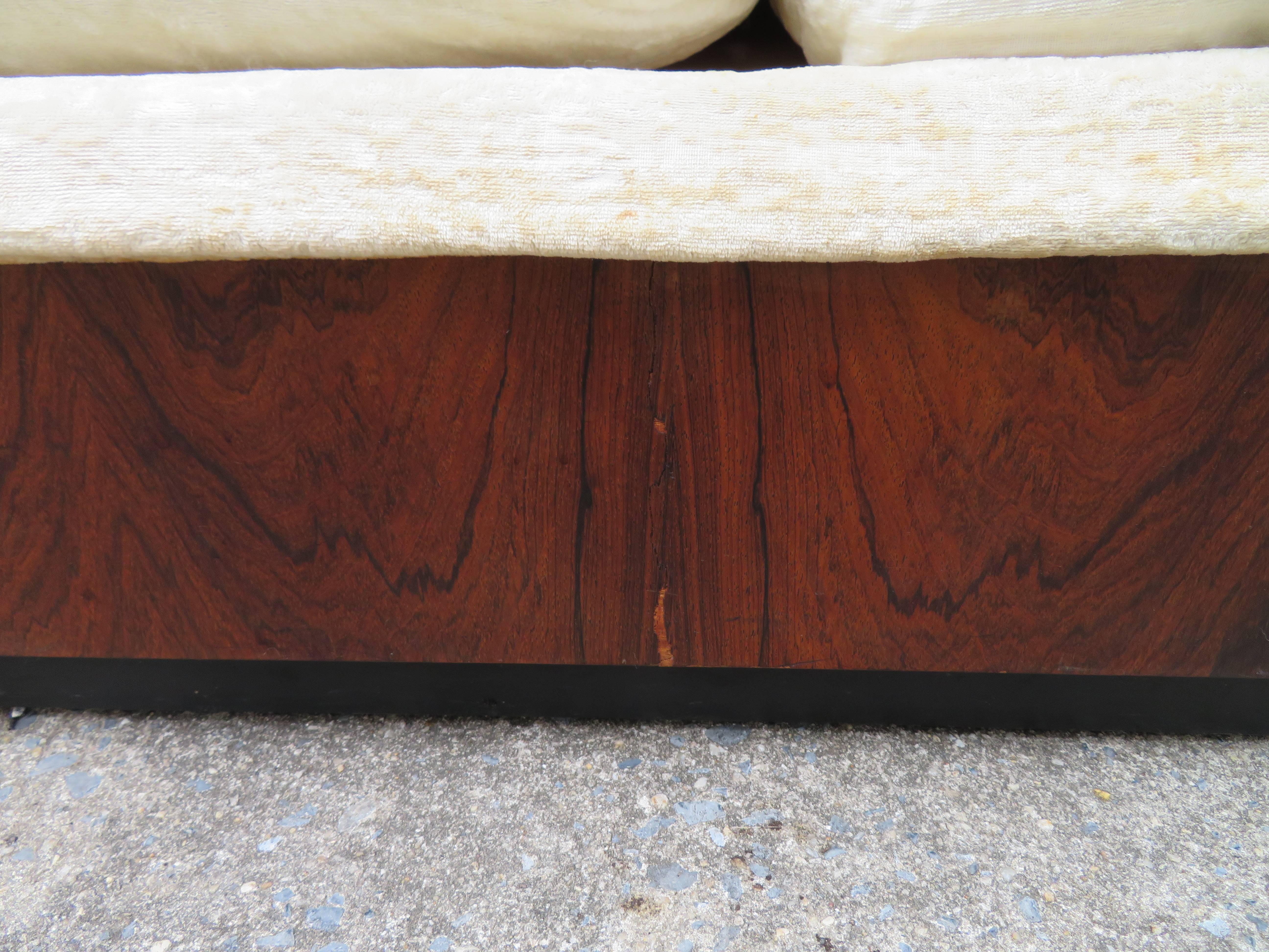 Fabulous Milo Baughman Rosewood Case Sofa Mid-Century Modern 6