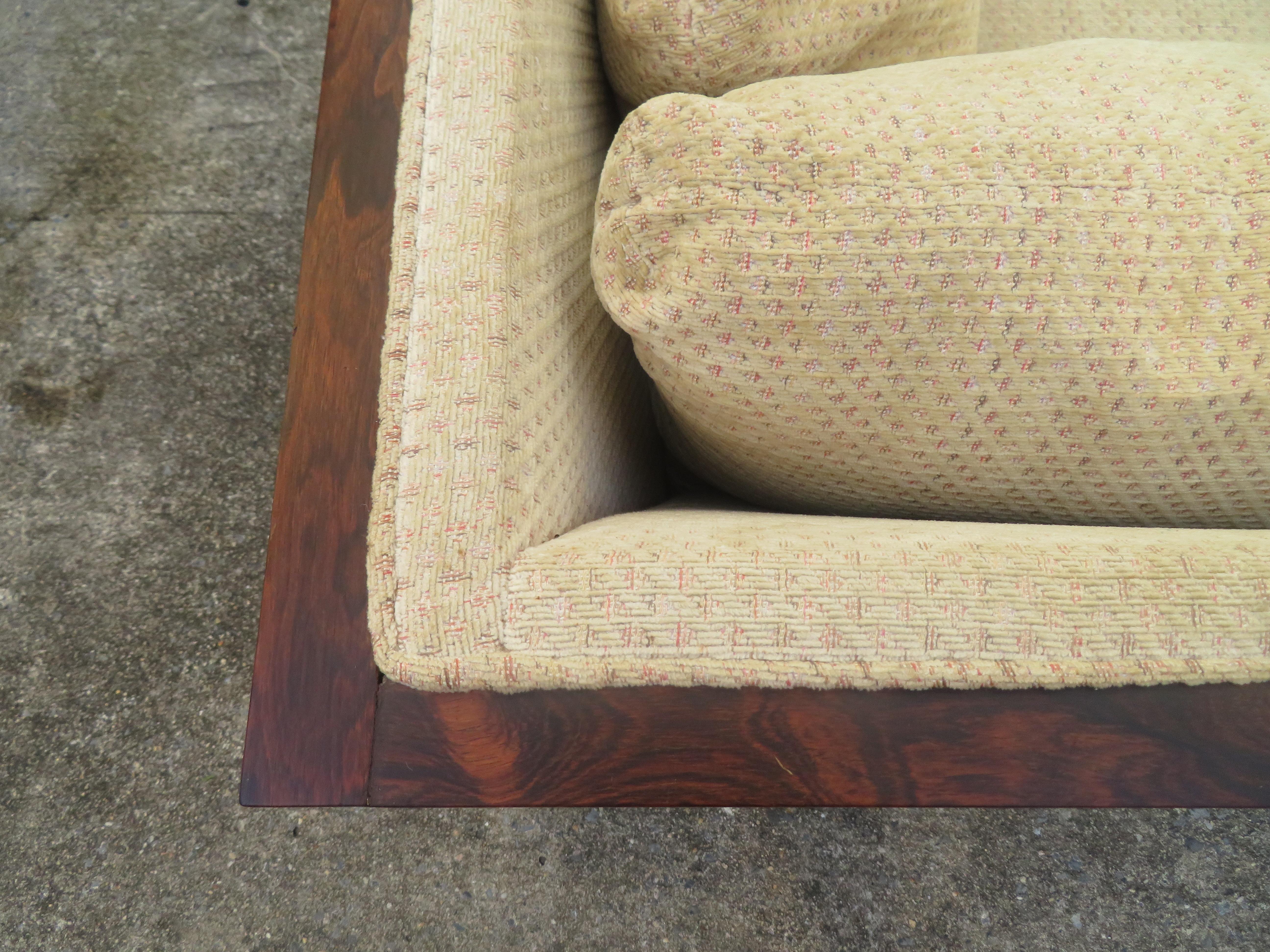 Fabulous Milo Baughman Rosewood Case Sofa Mid-Century Modern 1