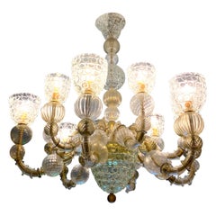 Favoloso lampadario moderno in vetro di Murano in stile Art Deco