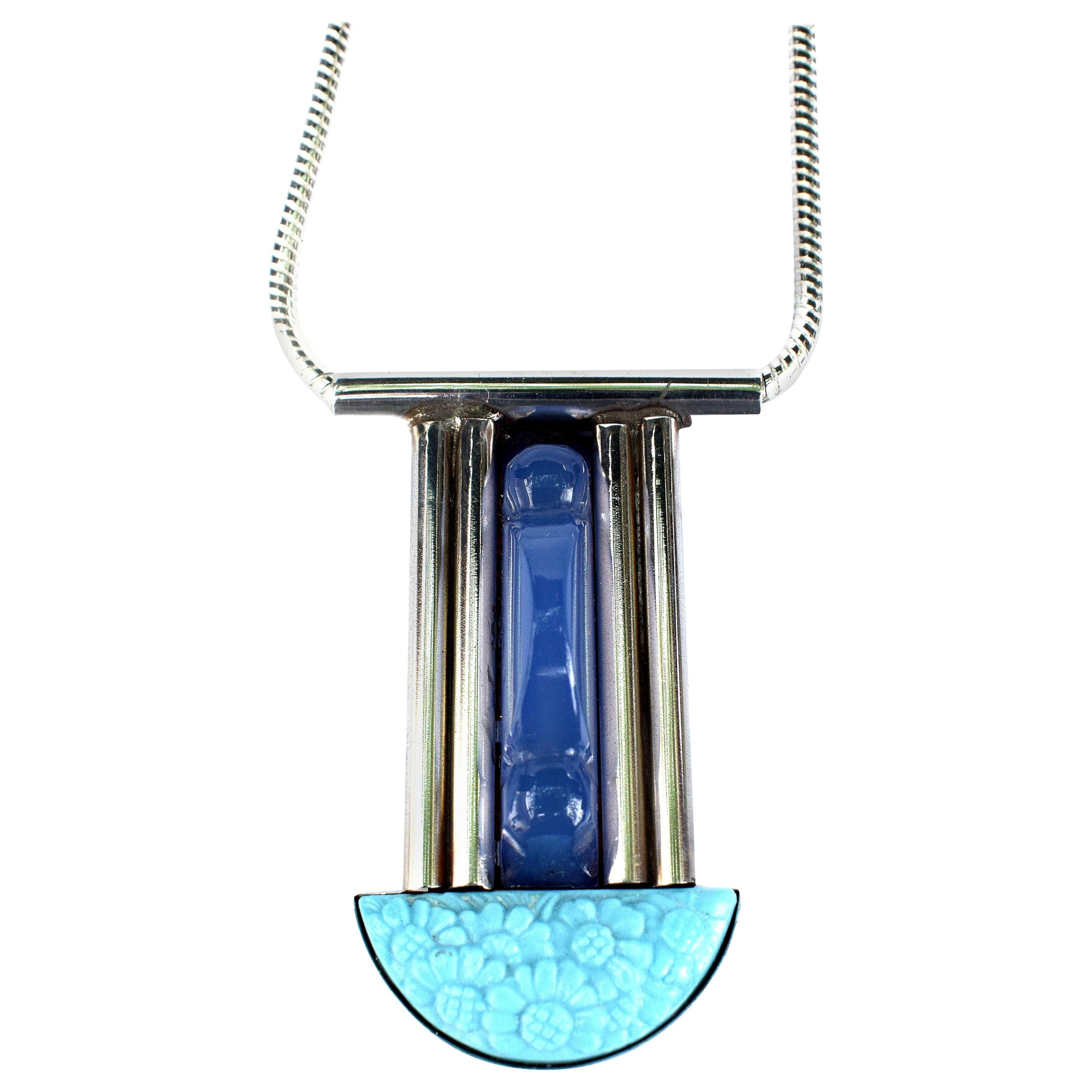 Fabulous Modernist French Statement Pendant Necklace For Sale