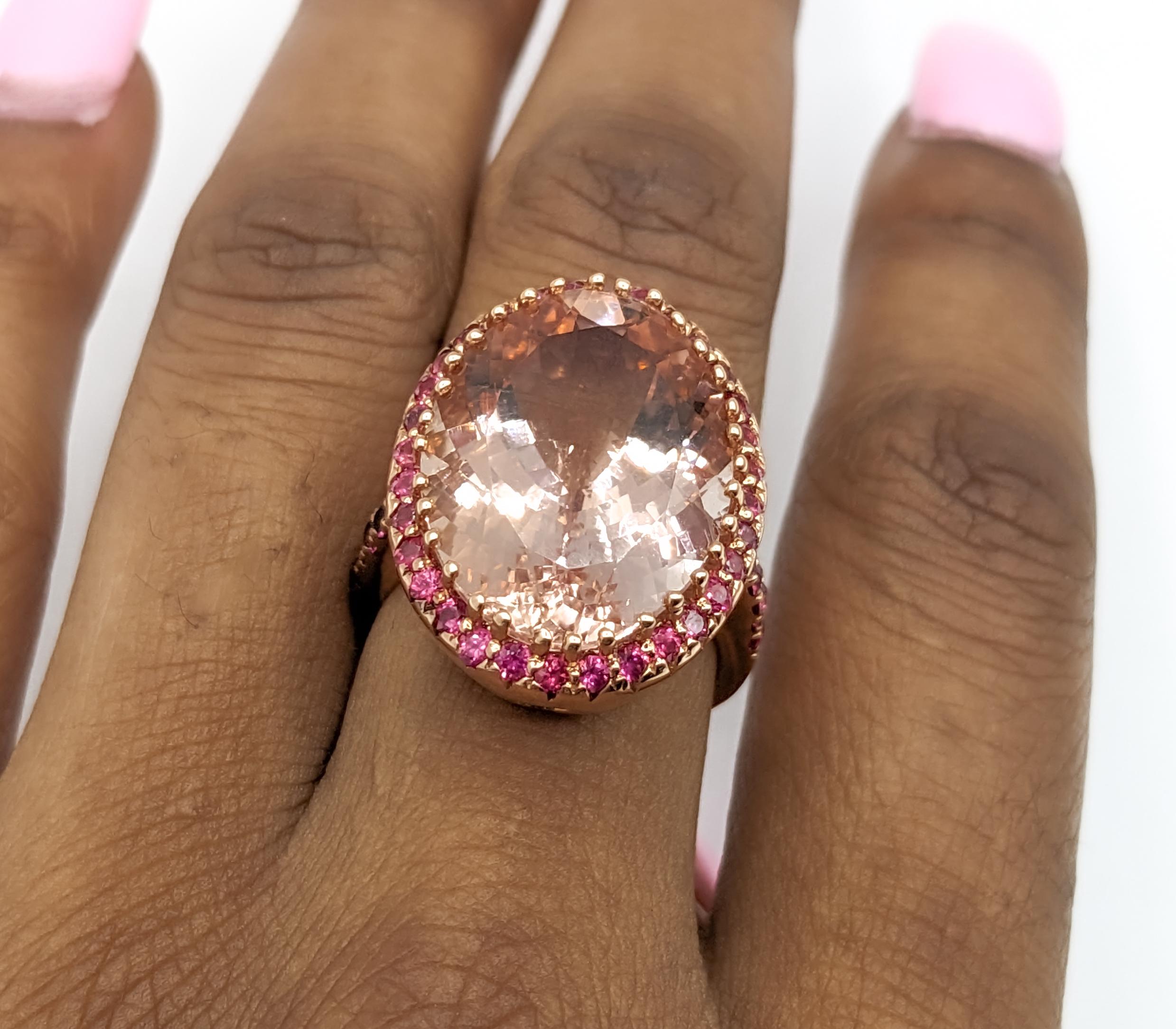 Modern Fabulous Morganite & Ruby Cocktail Ring For Sale