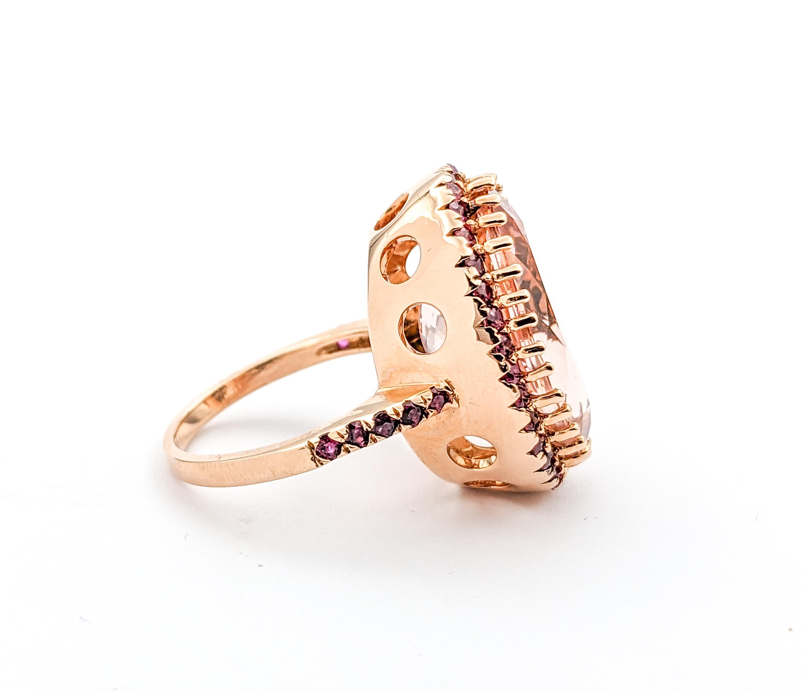Women's Fabulous Morganite & Ruby Cocktail Ring For Sale
