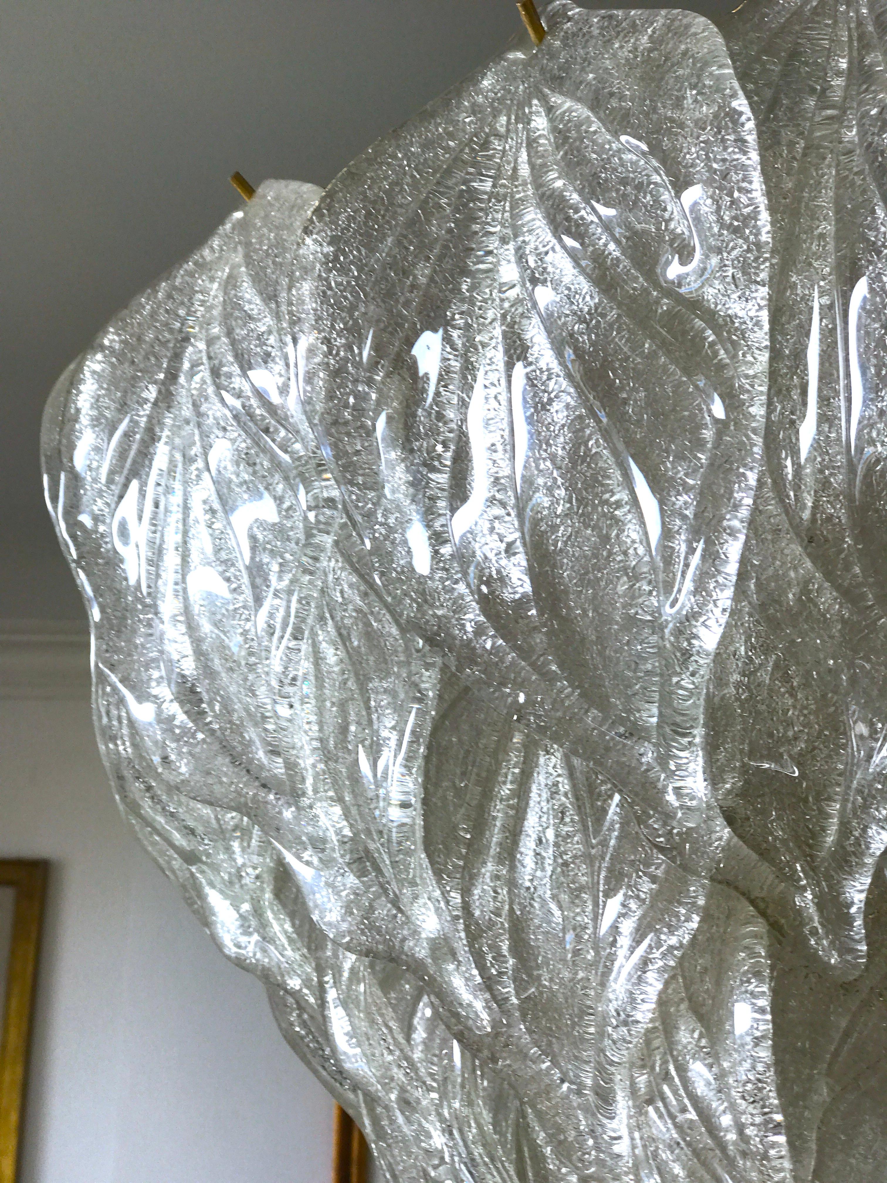 Fabulous Murano Glass Polar Chandelier, 1970s In Excellent Condition In Rome, IT