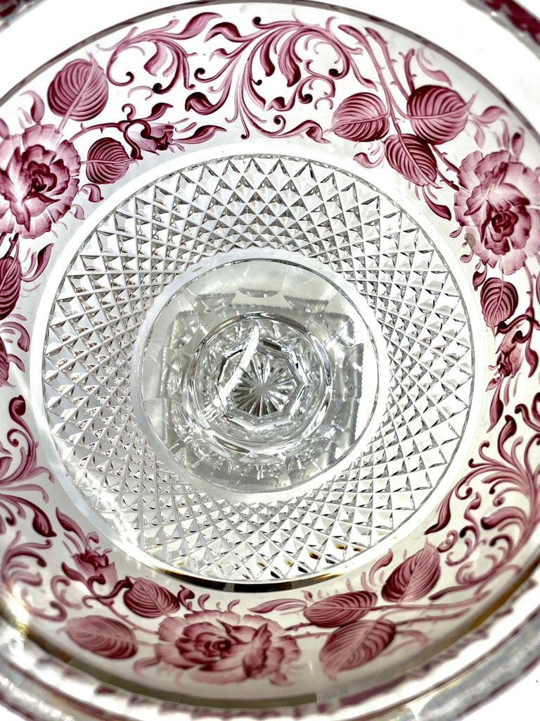 Fabulous Old Austrian Moser-Style Hand Cut and Hand Painted Crystal ...