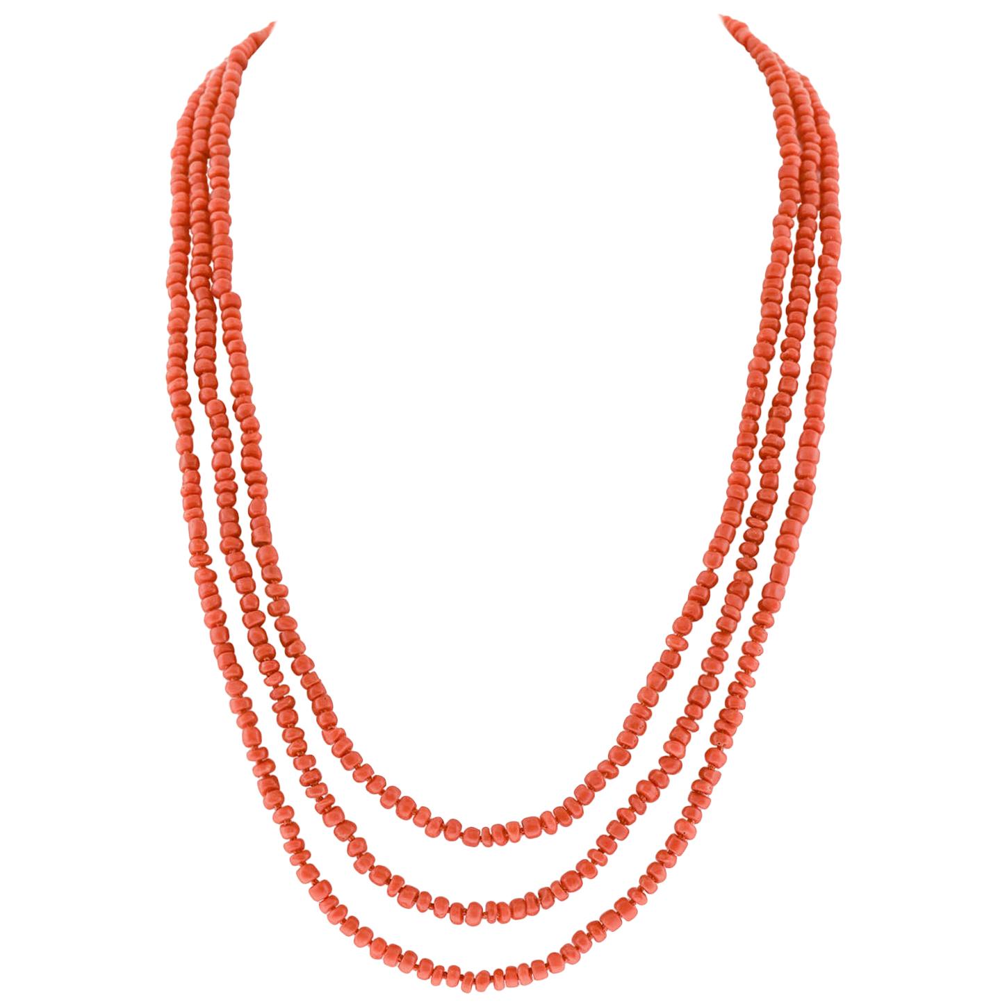 Fabulous Opera Length Coral Necklace