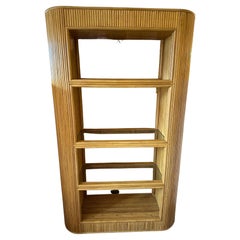 Fabulous Organic Modern Pencil Reed Rattan Gabriella Crespi Style Bookshelf