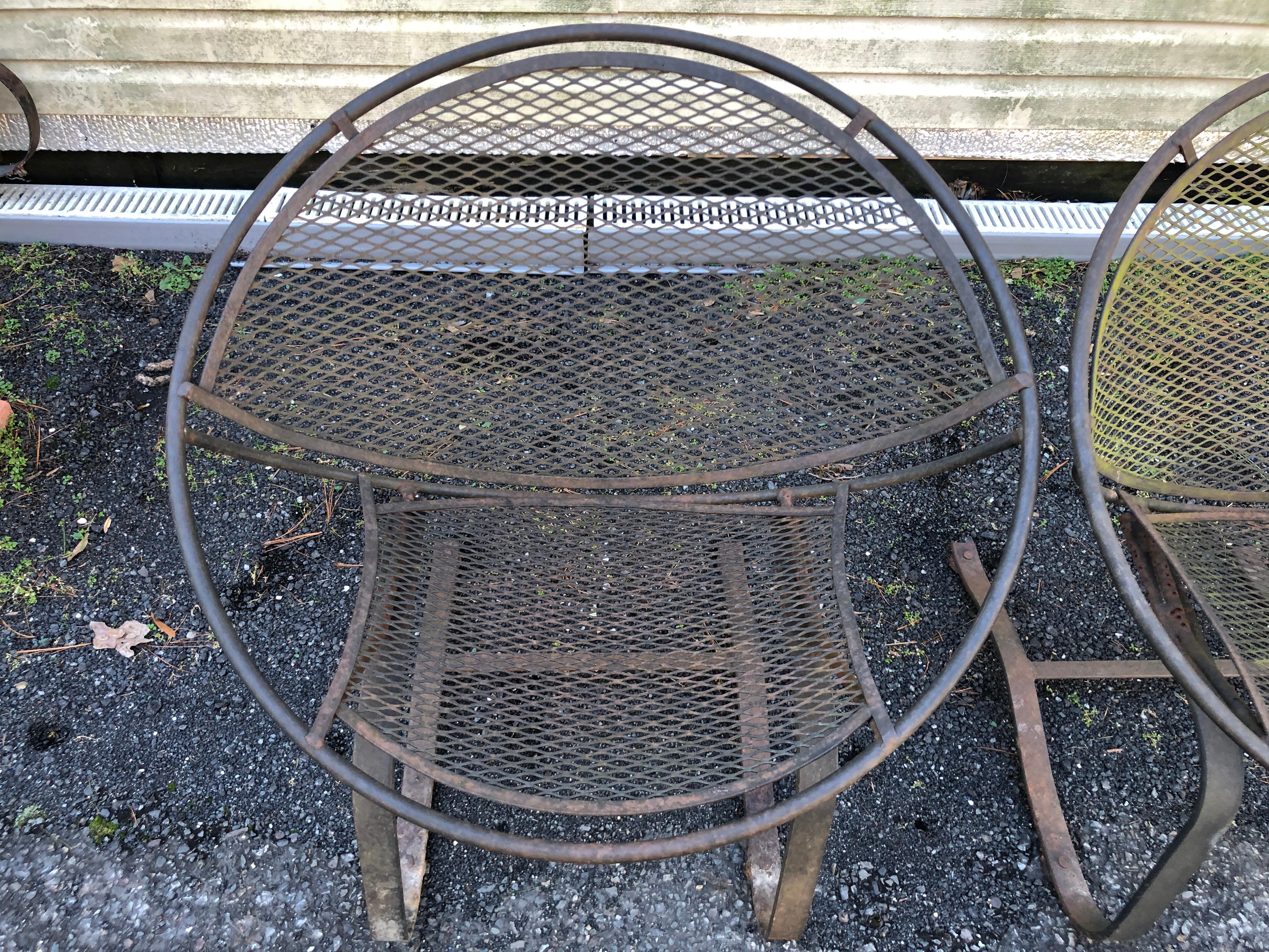 Mid-Century Modern Fabuleuse paire de chaises longues Tempestini Salterini Cantilever Patio Radar des années 50 en vente