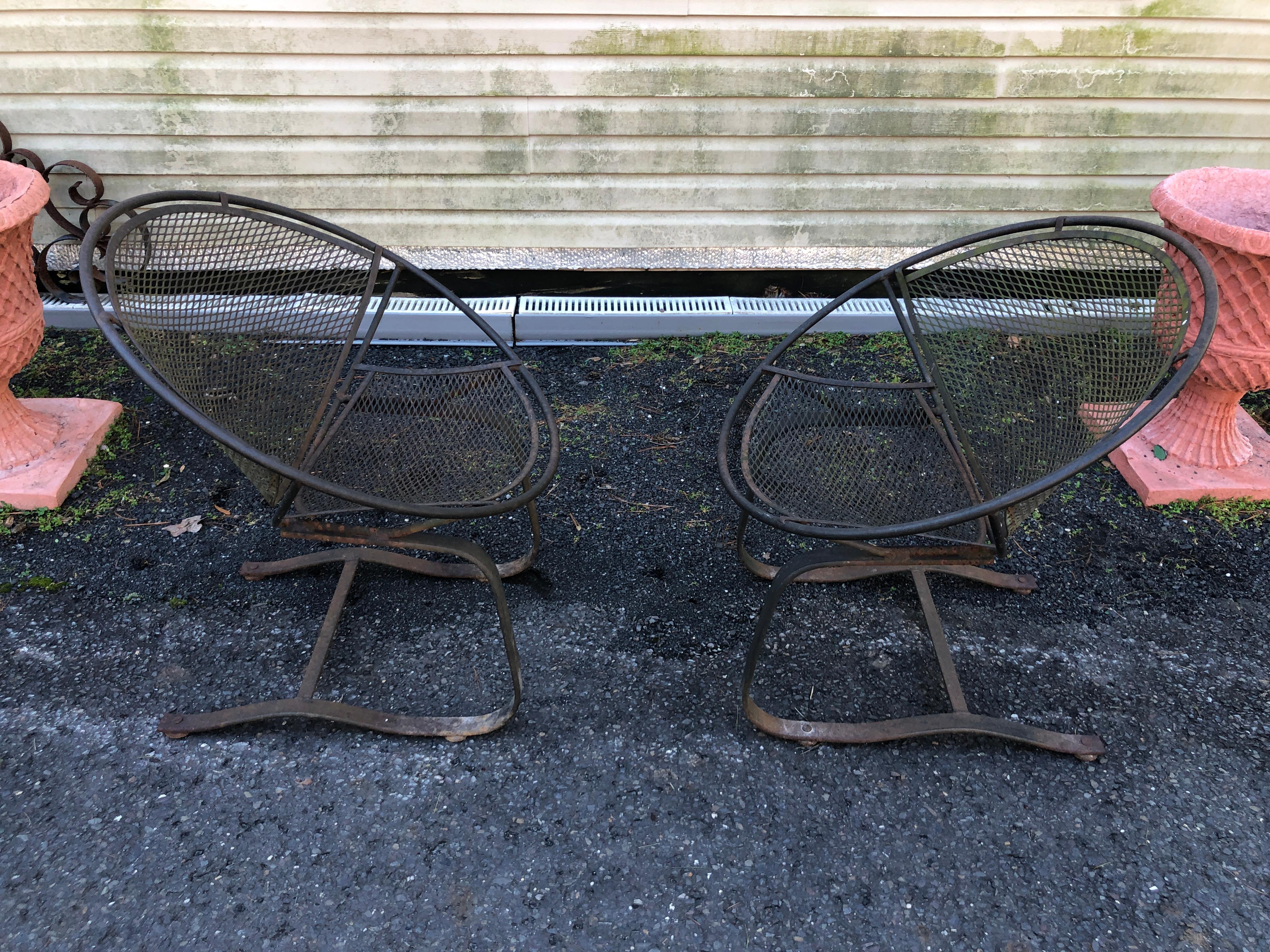 Fabulous Pair 50s Tempestini Salterini Cantilever Patio Radar Lounge Chairs For Sale 1