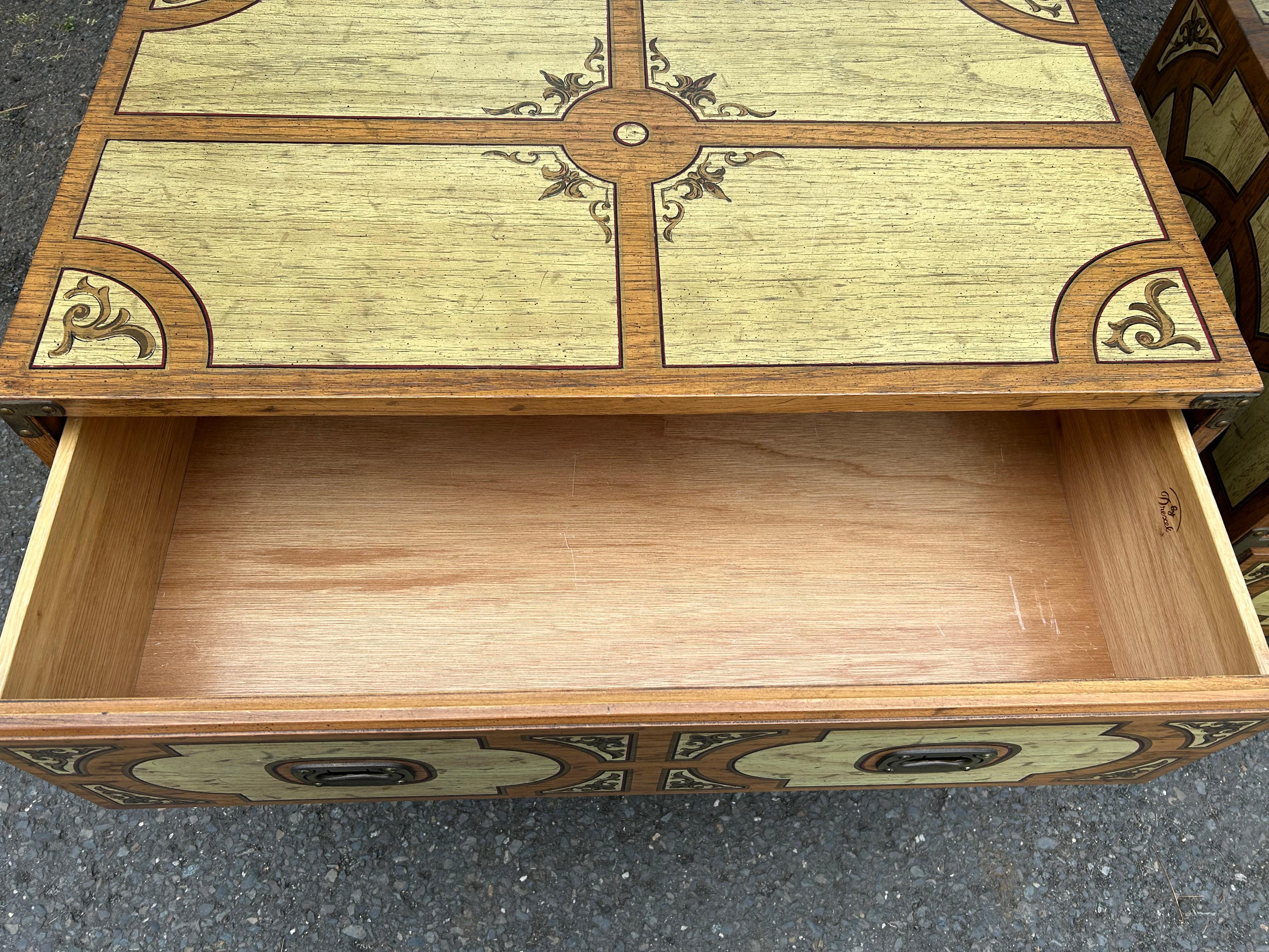 Fabulous Pair Drexel Campaign Chest Oxford Square Mid-Century Modern For Sale 11