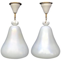 Fabulous Pair of 1950s Barovier & Toso Murano Glass Chandeliers