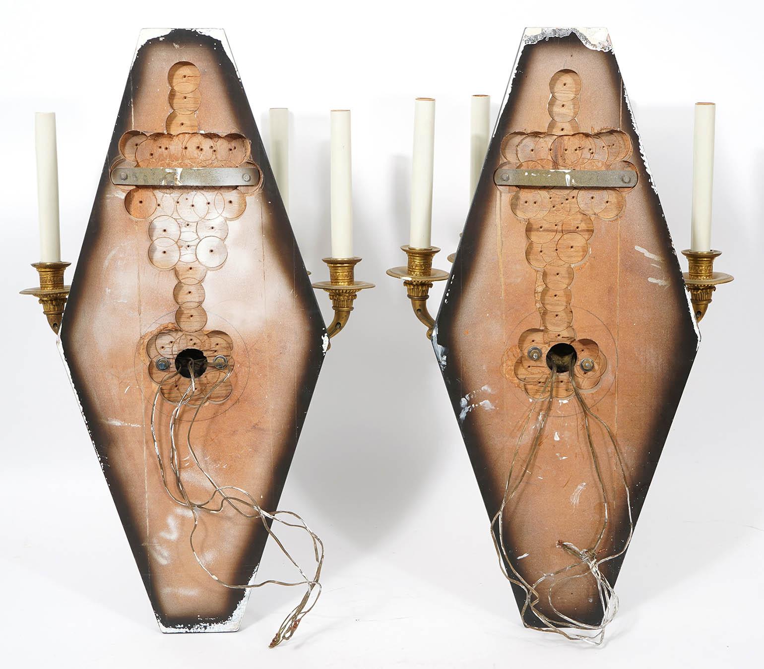 Fabulous Pair of 19th Century French Empire Style Gilt Bronze Sconces, 1820's 5