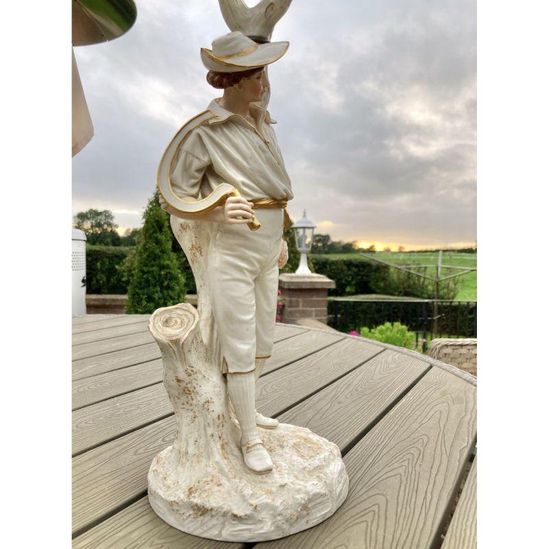 Porcellana Favolosa coppia di antichi candelabri in porcellana Royal Worcester Hadley in vendita