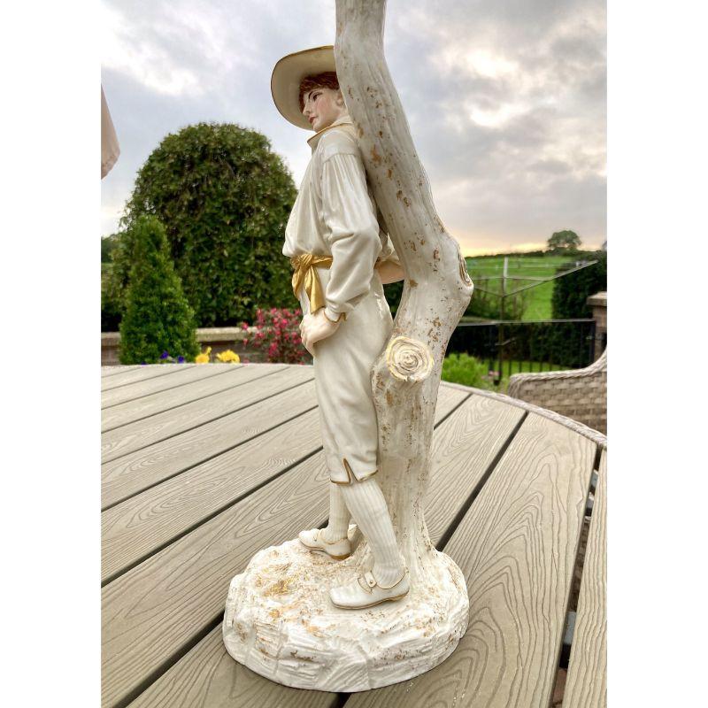 Favolosa coppia di antichi candelabri in porcellana Royal Worcester Hadley in vendita 1