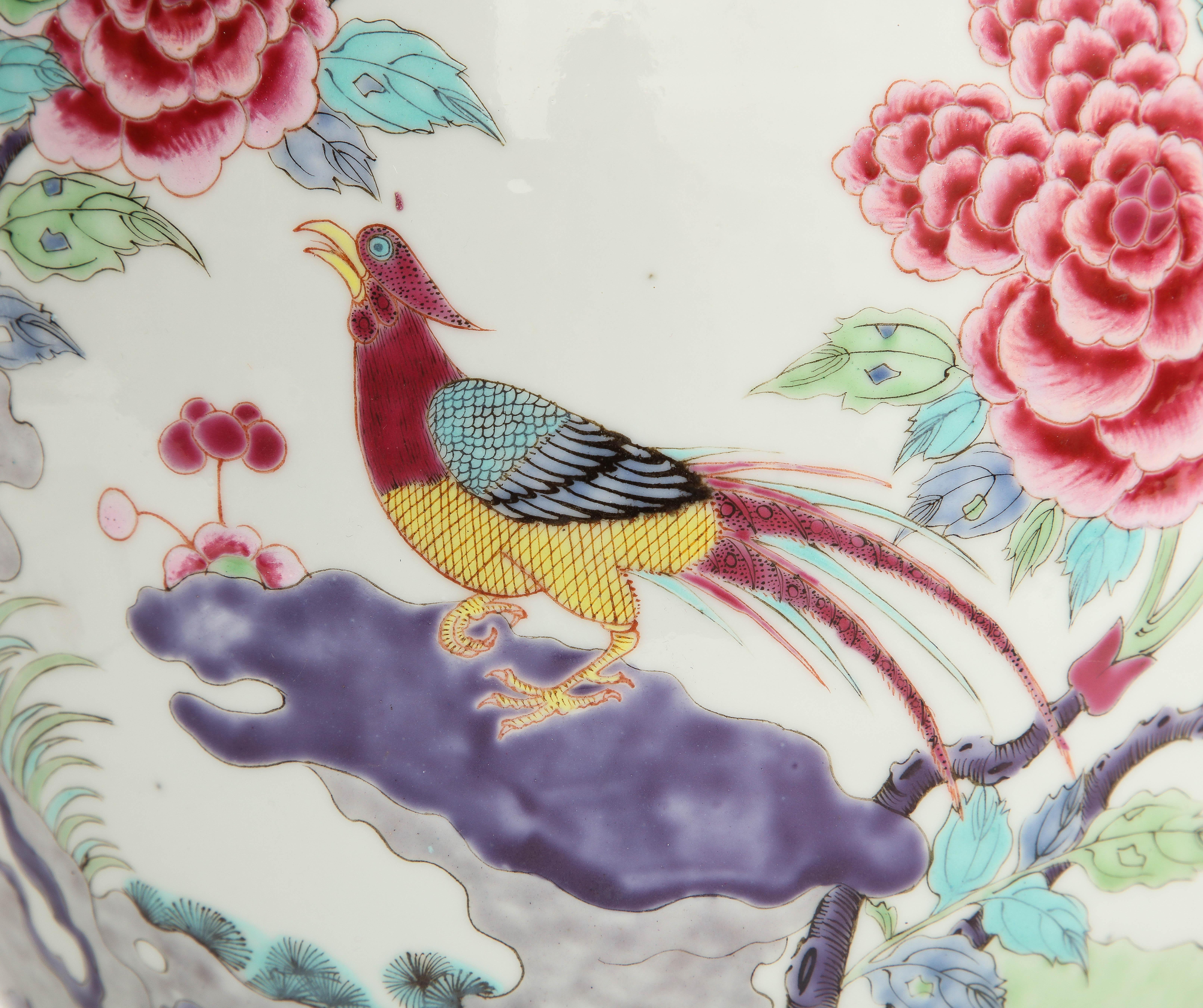 Fabulous pair of Chinese Famille Rose Porcelain Ginger Jars, Early 1800s For Sale 5