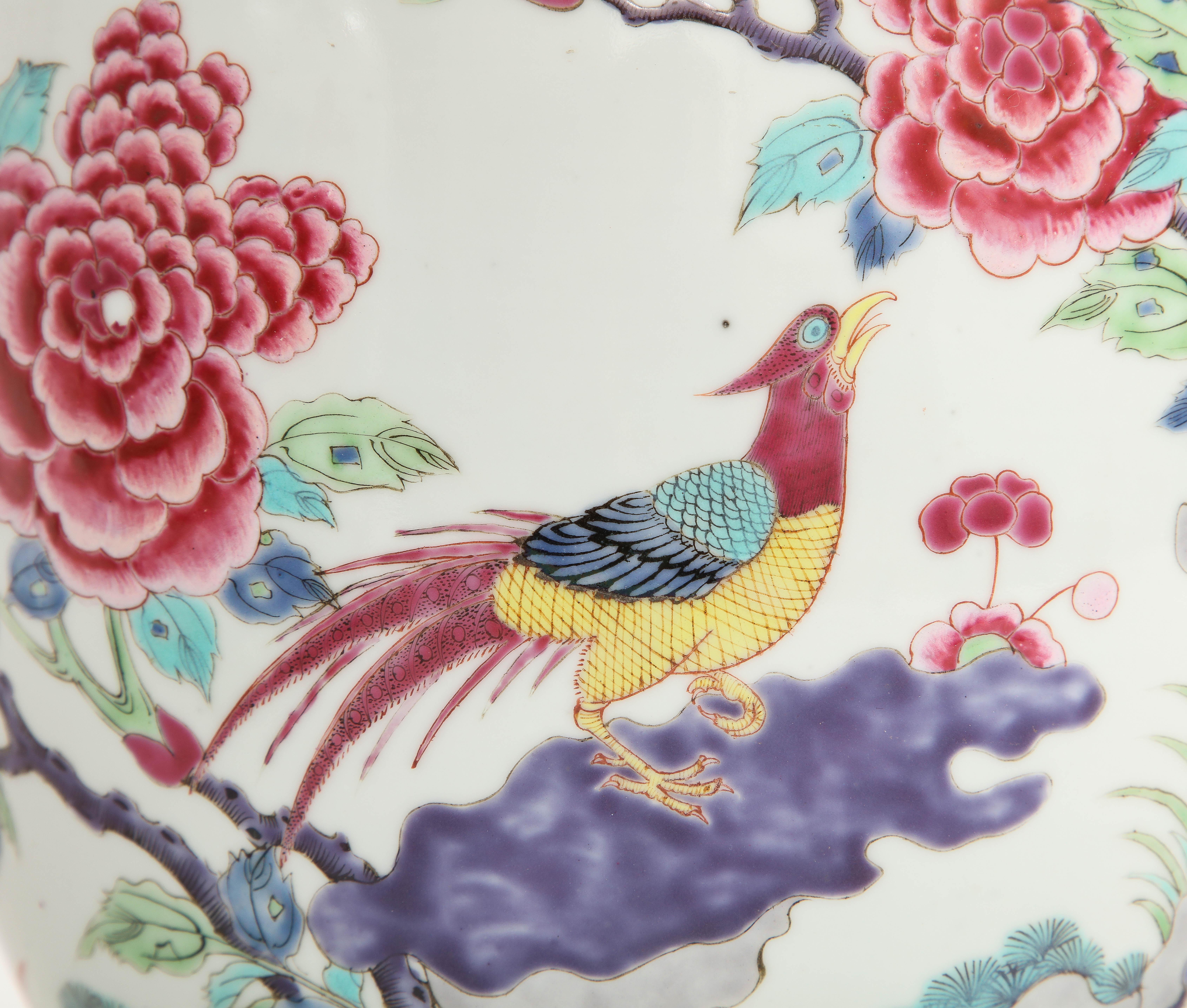Fabulous pair of Chinese Famille Rose Porcelain Ginger Jars, Early 1800s For Sale 6