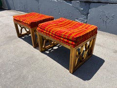 Fabelhaftes Paar Drexel Ottomane, Hocker, Mid Century Modern
