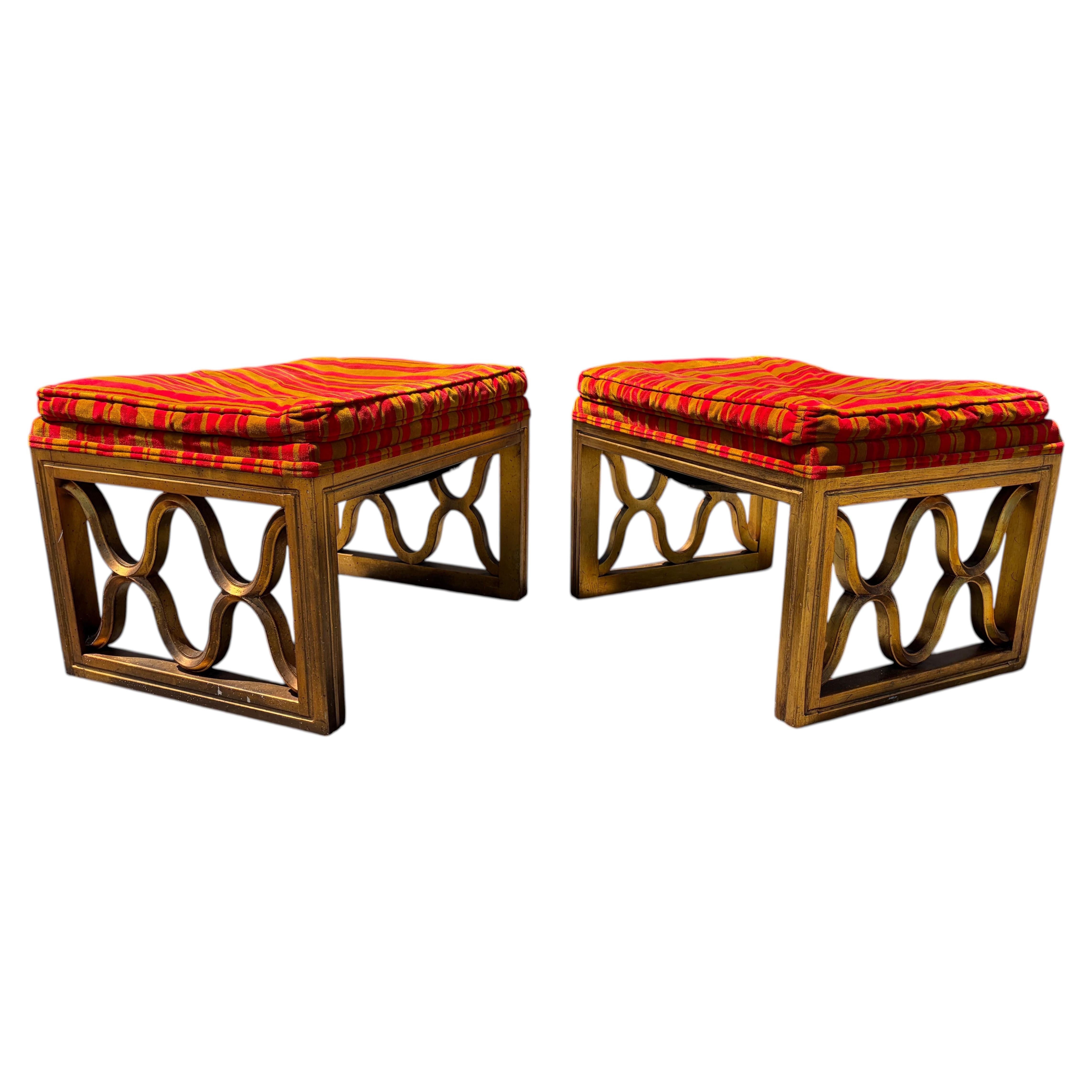 Fabulous Pair of Drexel Ottomans, Stools, Mid Century Modern For Sale