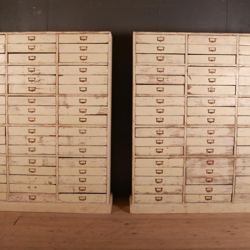 Fabulous Pair of French Shop Fittings or Bank of Drawers In Good Condition In Leamington Spa, Warwickshire