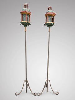 Fabulous Pair of Venetian Gondola Lantern Torchères