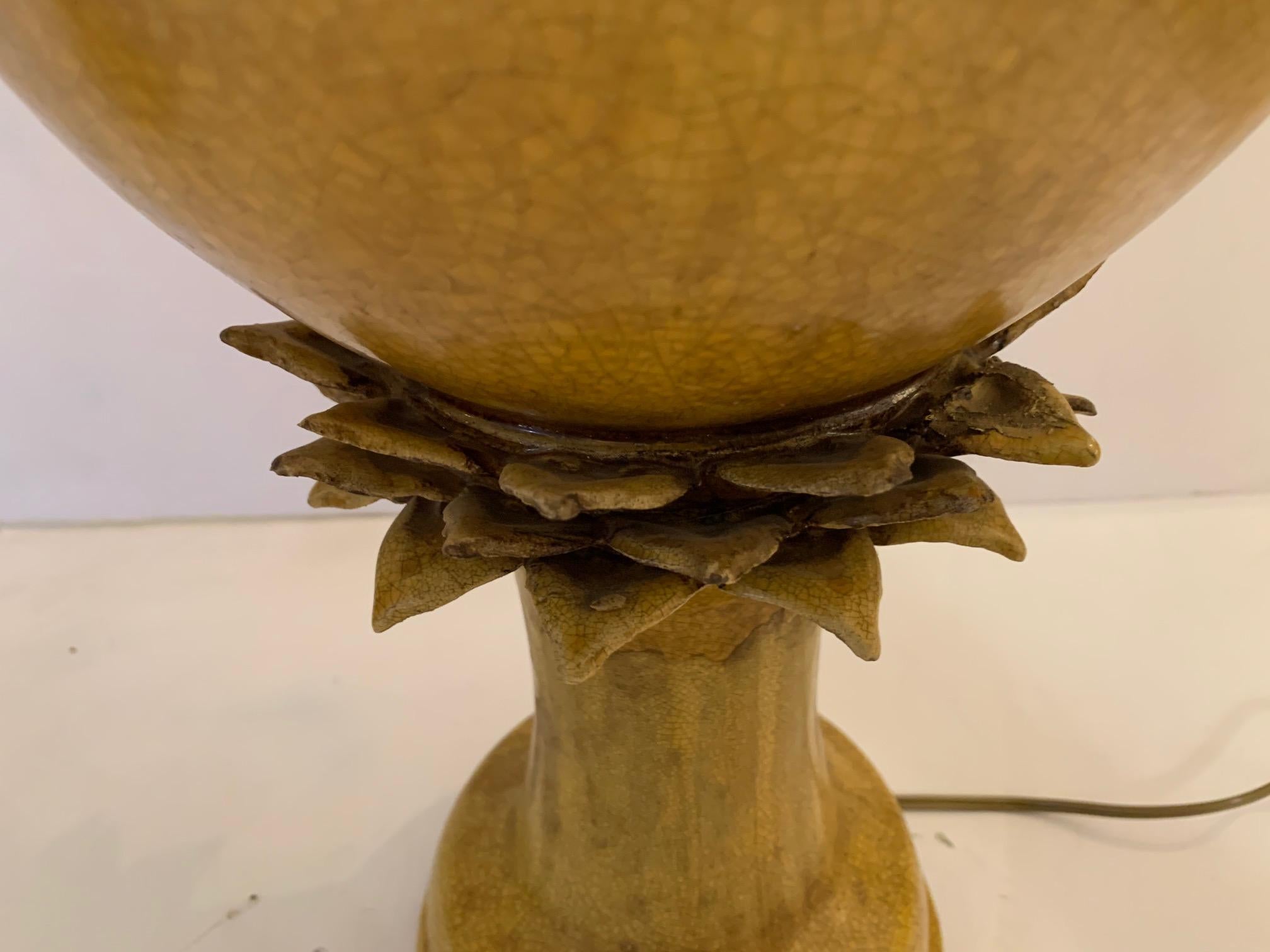 Fabuleuse paire de lampes de bureau vintage en forme de jarre en céramique Excellent état à Hopewell, NJ
