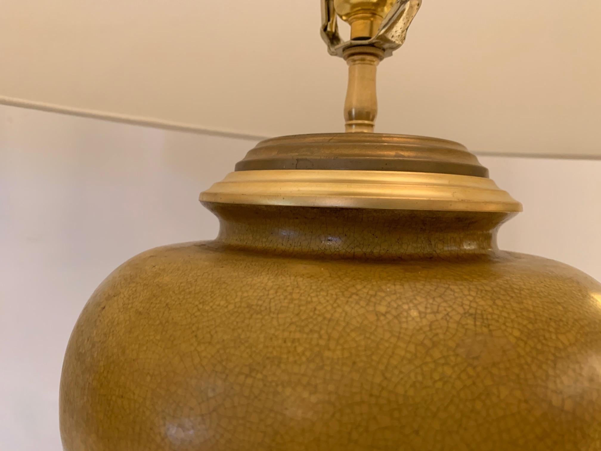 Fabuleuse paire de lampes de bureau vintage en forme de jarre en céramique 1