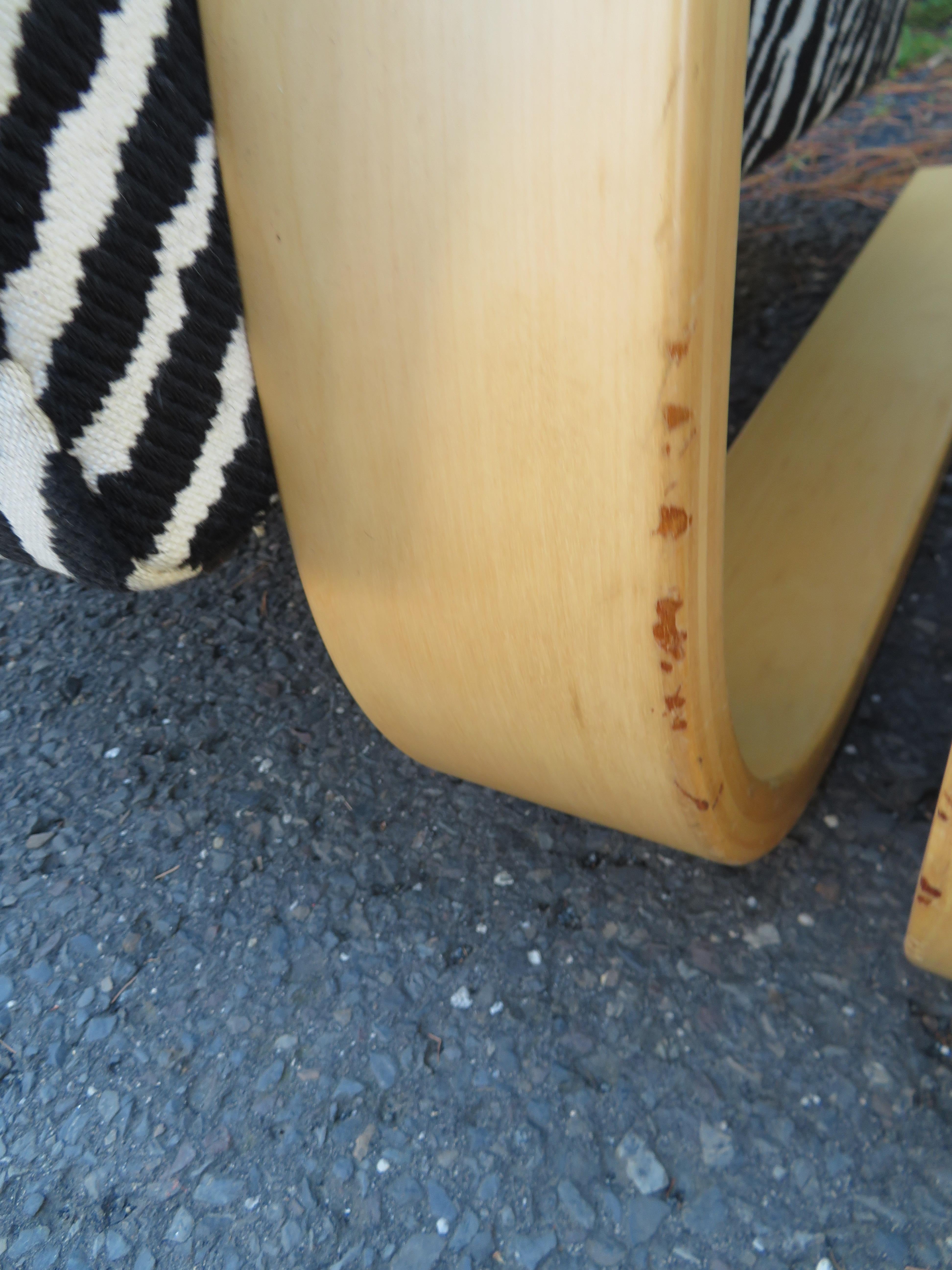 Late 20th Century Fabulous Pair Zebra Print Alvar Aalto 400 Tank Chair by Artek Mid-Century