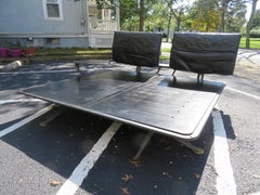 Fabulous Paolo Piva Brass Steel Leather King-Size Platform Bed