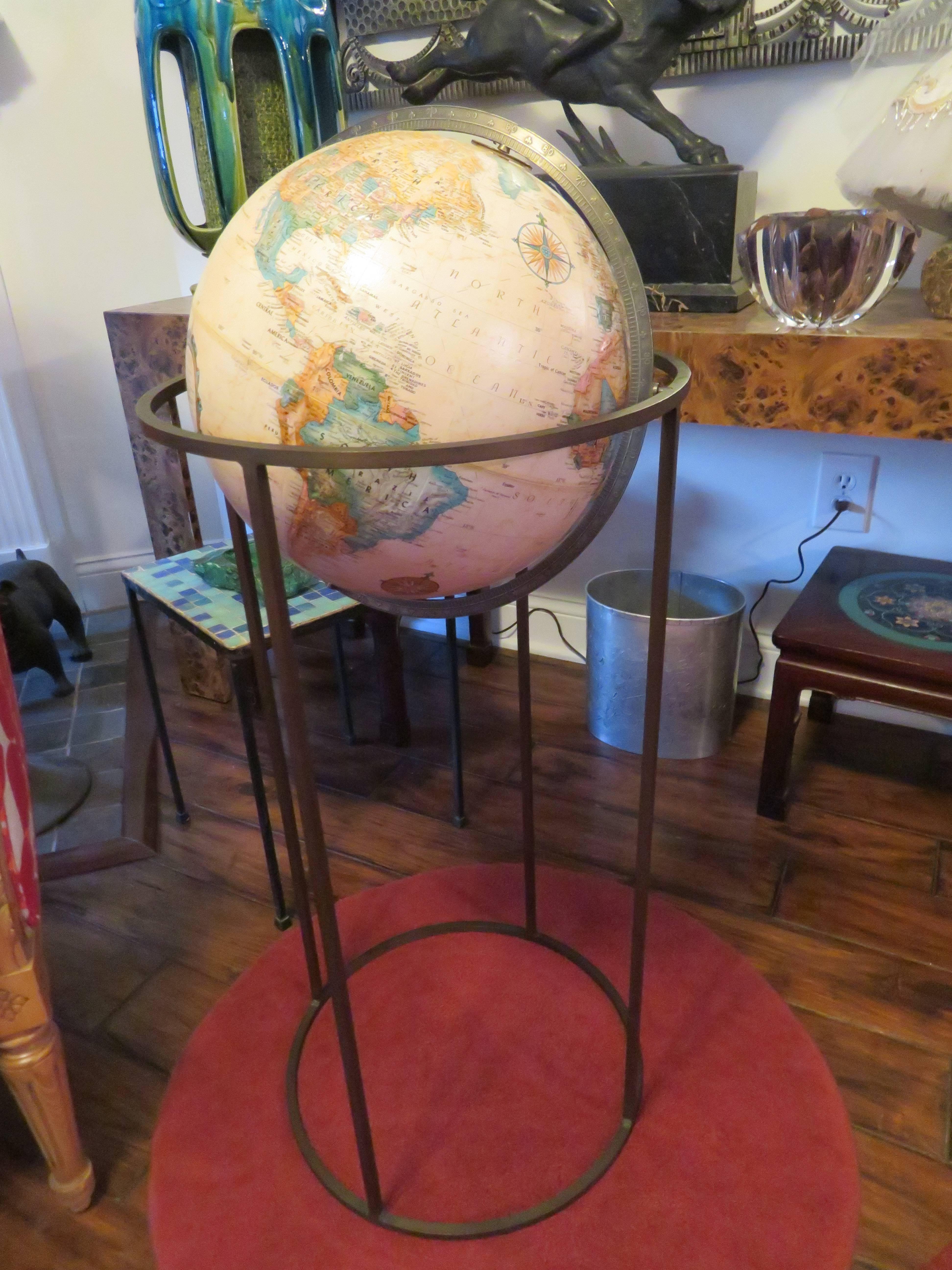 Fabulous Paul Mccobb style brass globe by Replogle.  We love the smaller size of this being a 12