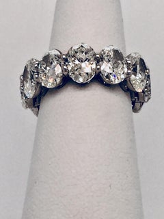 Fabulous Platinum GIA Oval Eternity Band 12 Diamonds Total Weight 10.83 Carat