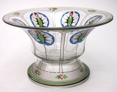 Fabulous Polychrome  Enamelled Bowl from Fachschule Haida Glass School