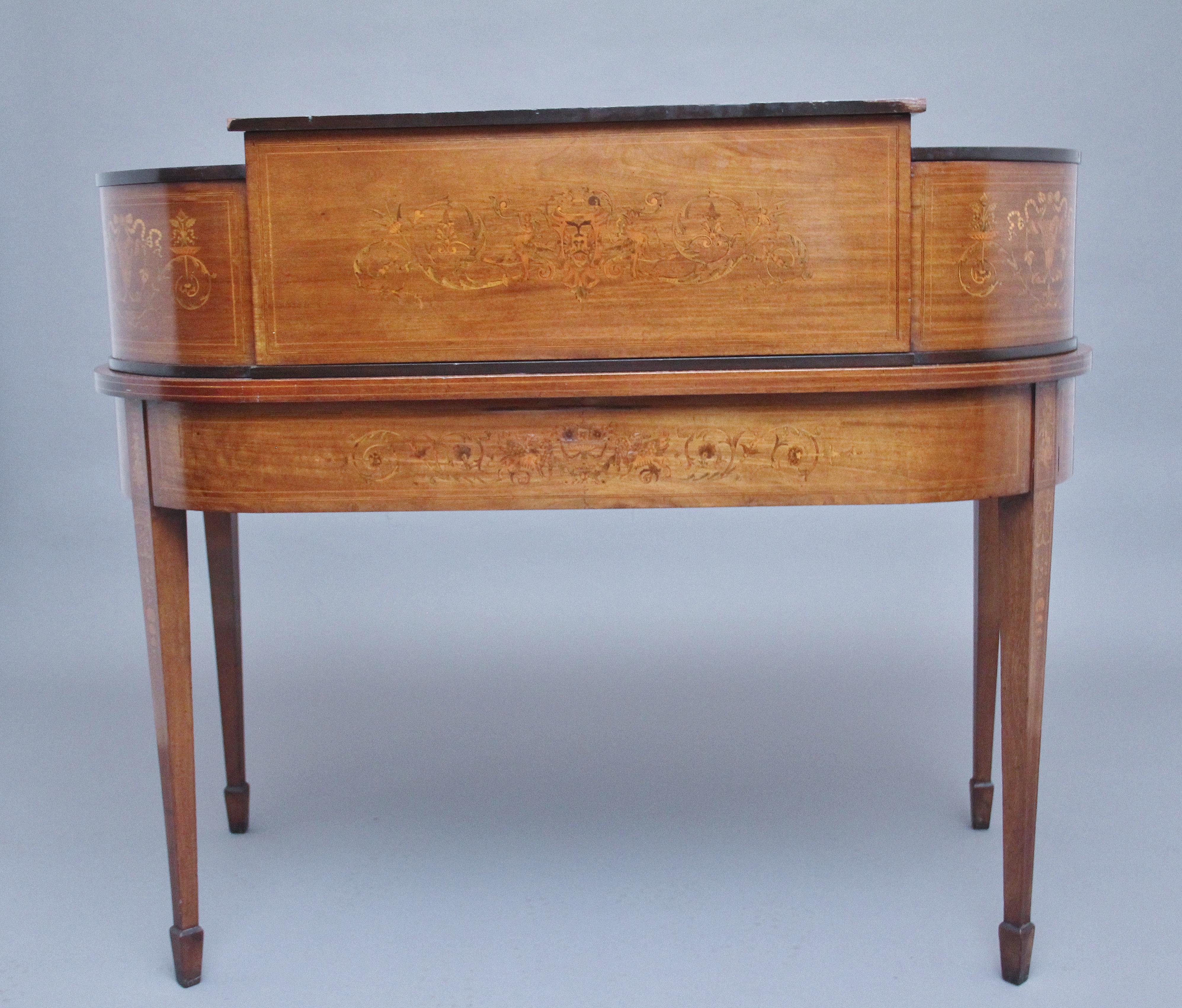 Carlton House-Schreibtisch aus Mahagoni mit Intarsien in fabelhafter Qualität aus dem frühen 20. Jahrhundert im Angebot 9