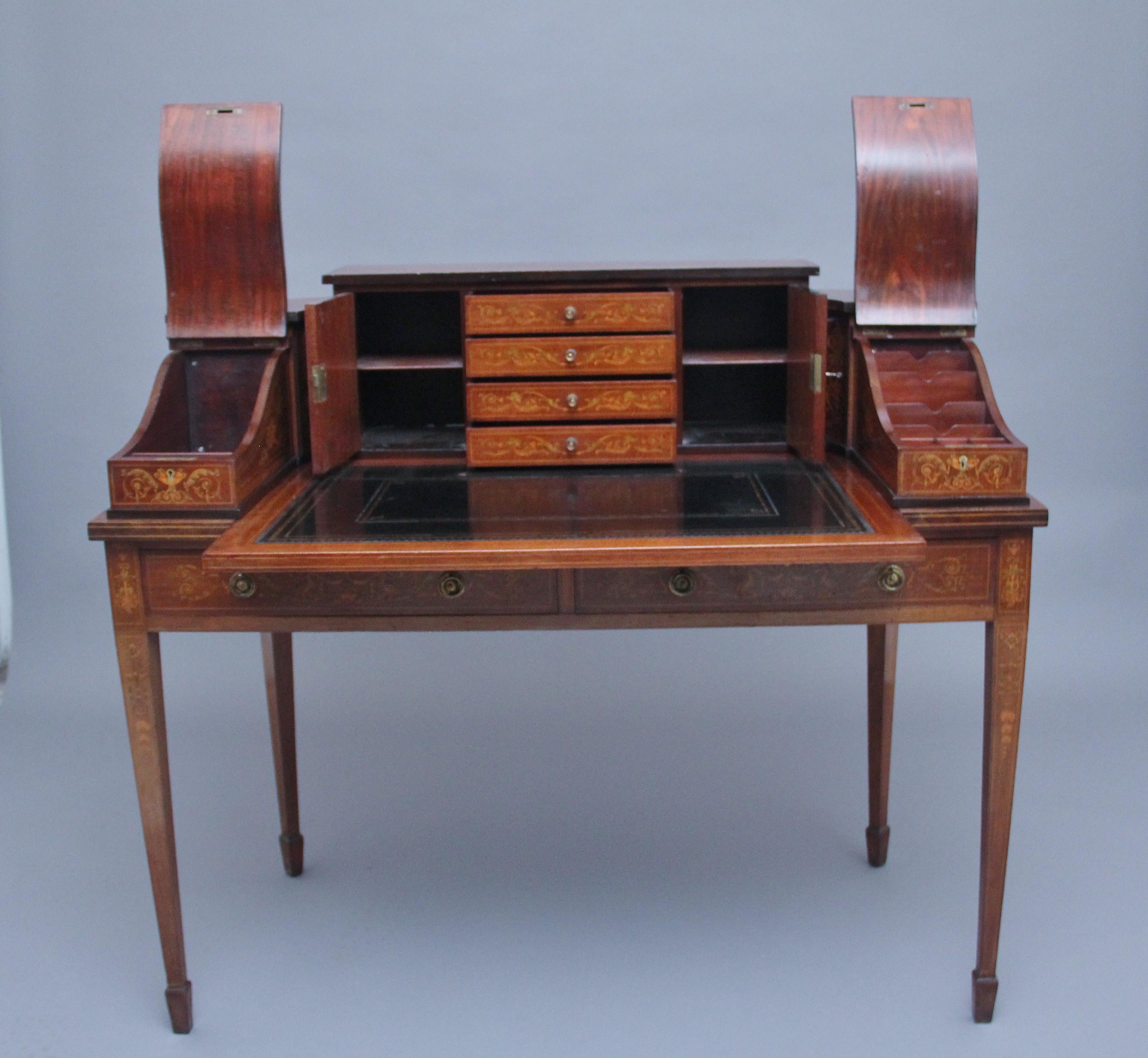 British Fabulous Quality Early 20th Century Mahogany and Inlaid Carlton House Desk For Sale