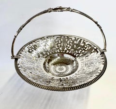 Fabulous Quality Hand Engraved and Hand Pierced Round Cake or Fruit Basket