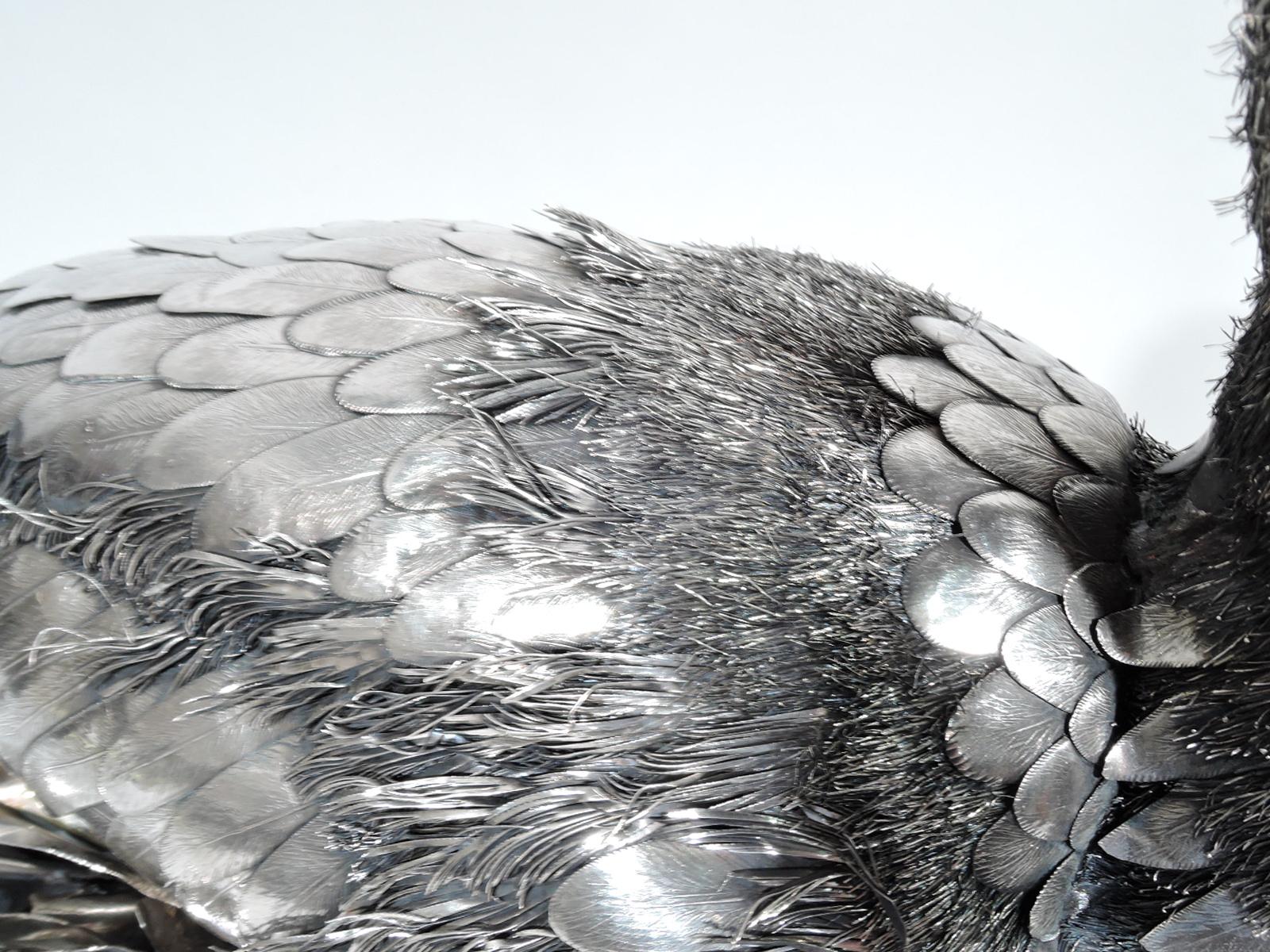 Fabulous Quality Mario Buccellati Silver Nesting Bird Figure in Basket 1