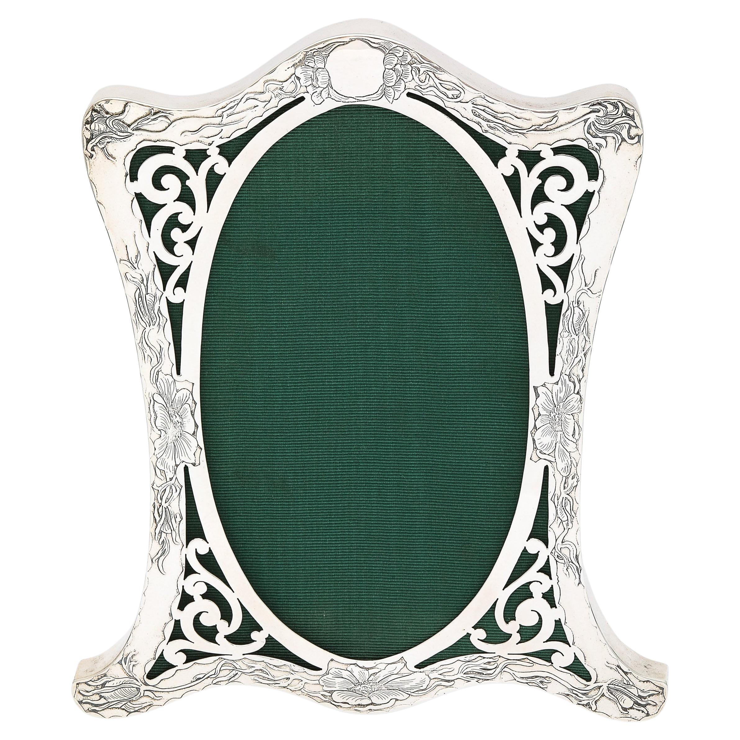 Fabulous Rare Art Nouveau Period Sterling Silver Picture Frame