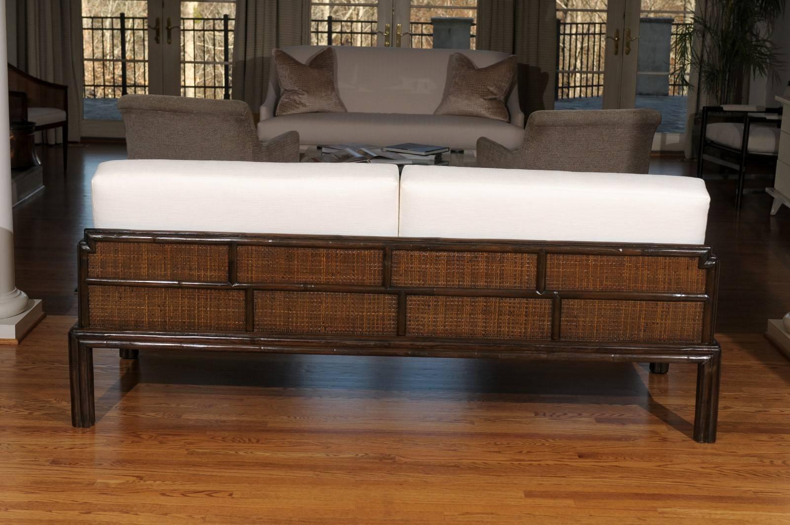 Breathtaking McGuire Cane Sofa in the Style of Michael Taylor- Pair Available For Sale 1