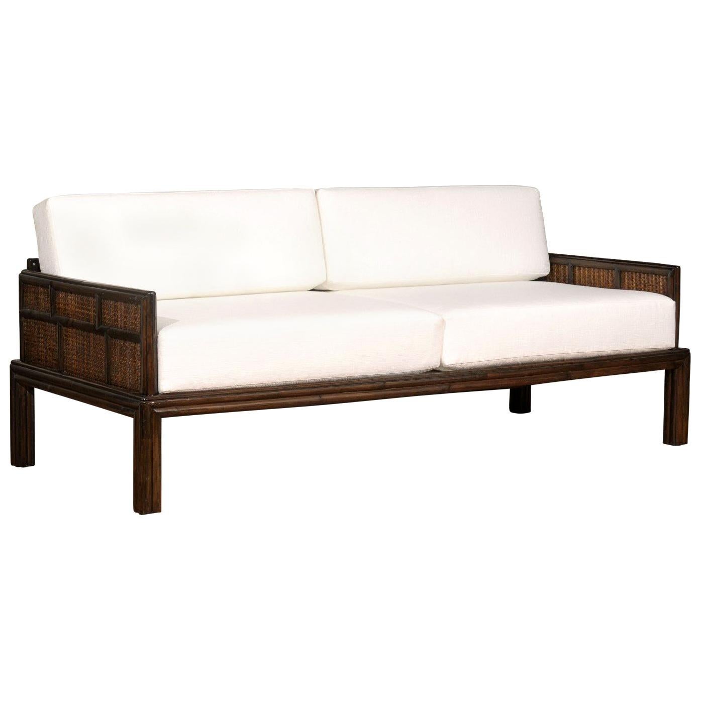 Breathtaking McGuire Cane Sofa in the Style of Michael Taylor- Pair Available