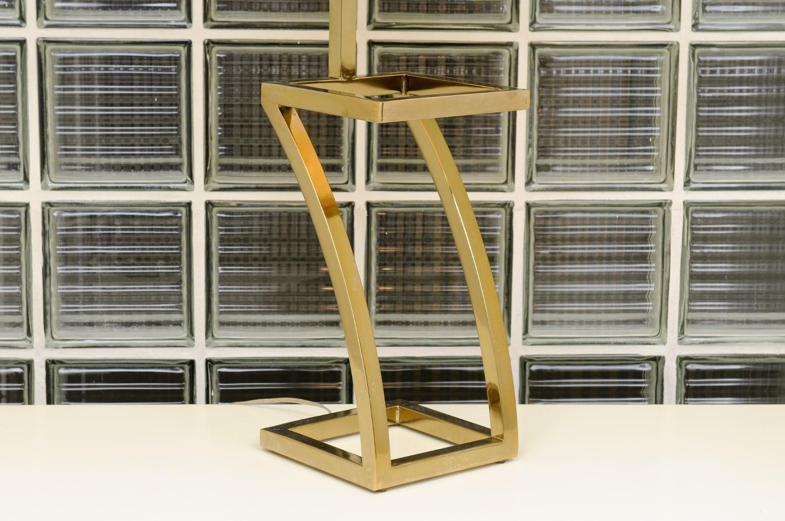 Restauriertes Paar „Z“-Lampen aus Messing, um 1970 (amerikanisch) im Angebot