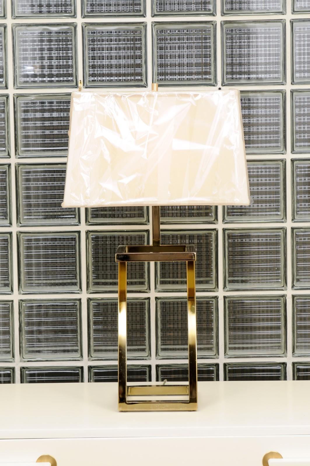 Restauriertes Paar „Z“-Lampen aus Messing, um 1970 im Zustand „Hervorragend“ im Angebot in Atlanta, GA