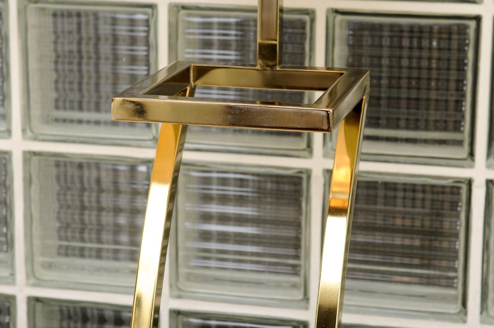 Restauriertes Paar „Z“-Lampen aus Messing, um 1970 im Angebot 1