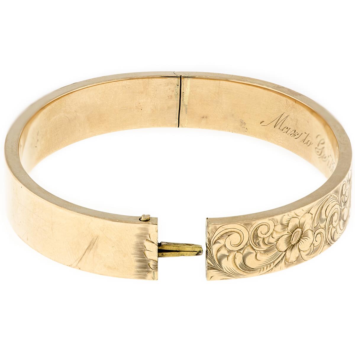 Fabuleux bracelet à charnière rigide en or rose Bon état - En vente à Wheaton, IL