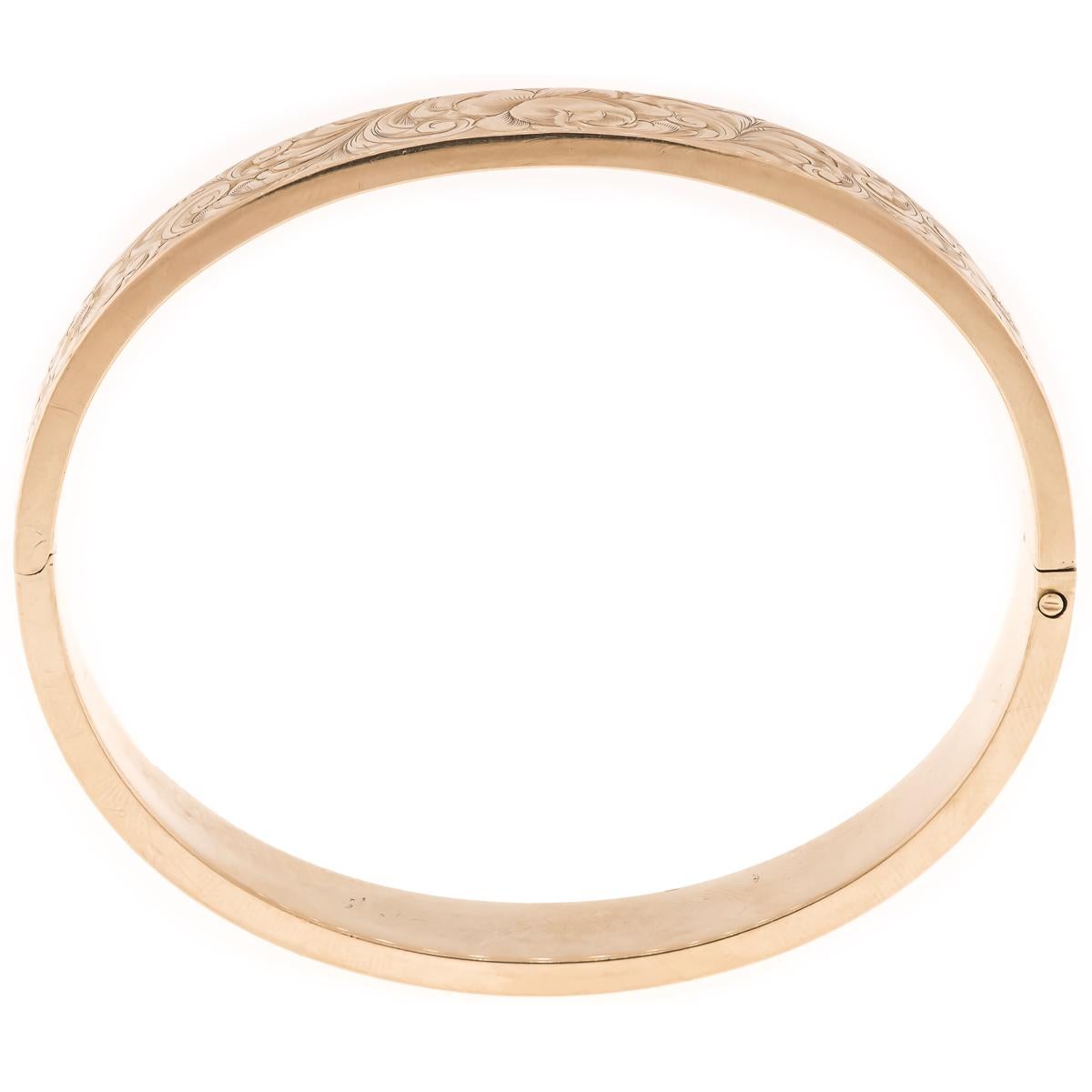Fabuleux bracelet à charnière rigide en or rose en vente 1